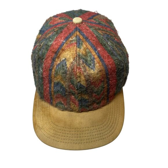 Carhartt Vintage Snapback Hat Cap Aztec Blanket USA Made 80's Distressed Retro - Picture 2 of 11